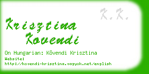 krisztina kovendi business card