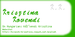 krisztina kovendi business card